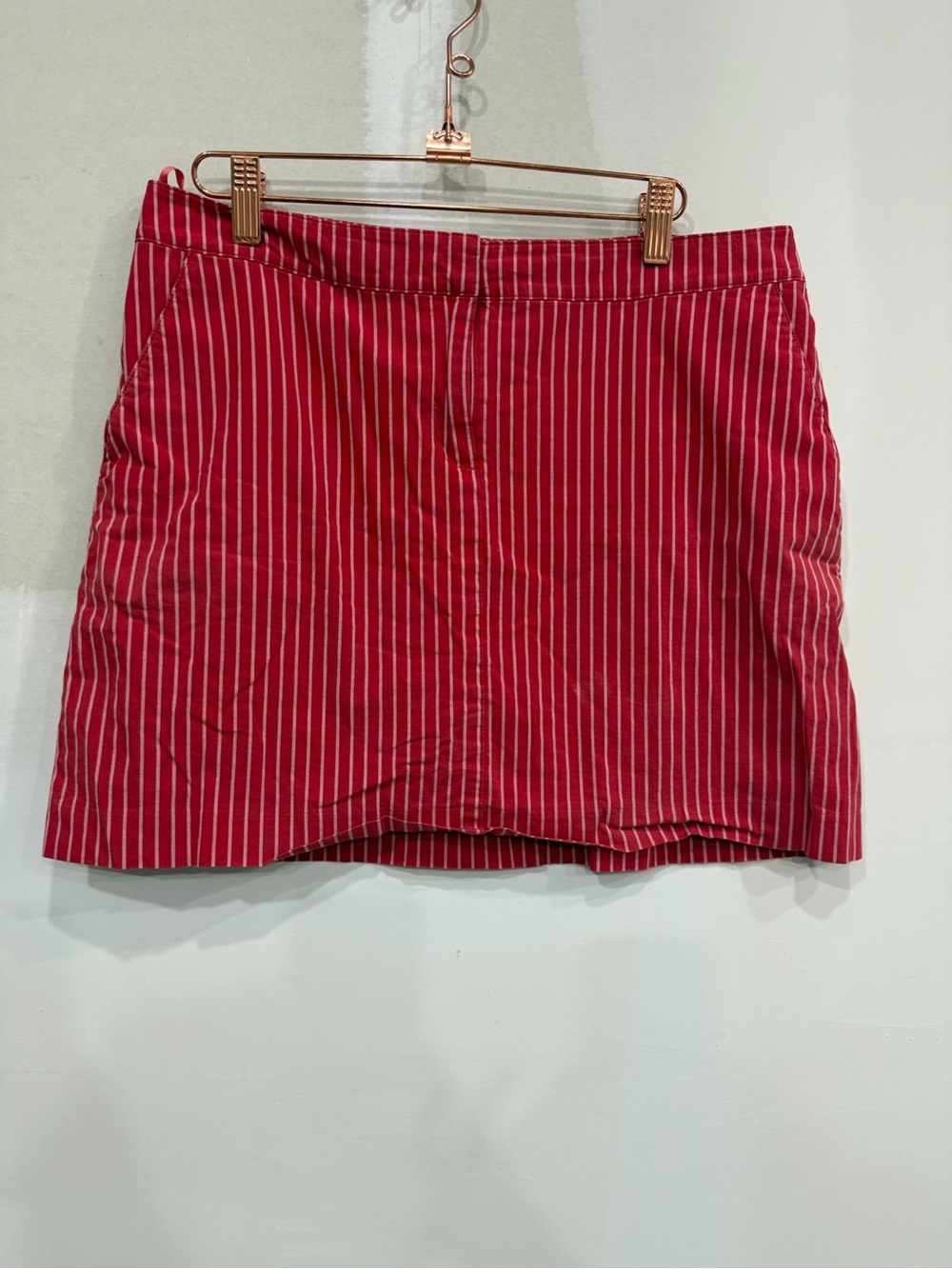 Izod Red Pinstripe Mini Skirt